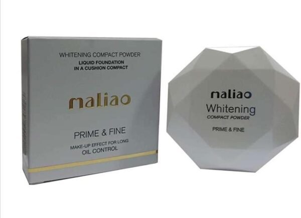 Maliao Whitening Compact Powder | Prime & Fine Makeup Effect | Long-Lasting Oil Control | Smooth Finish | Lightweight Formula | Ideal for All Skin Types