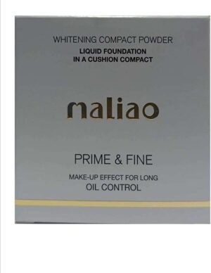 Maliao Whitening Compact Powder | Prime & Fine Makeup Effect | Long-Lasting Oil Control | Smooth Finish | Lightweight Formula | Ideal for All Skin Types