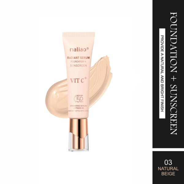 Maliao Foundation + Sunscreen - Natural Bright Finish for Radiant Skin