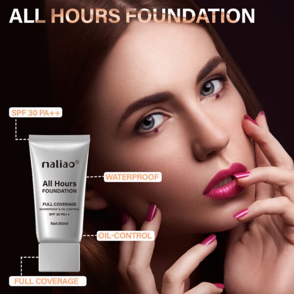 Maliao All Hours Foundation - Full Coverage, Waterproof, Oil Control, SPF 30 PA++