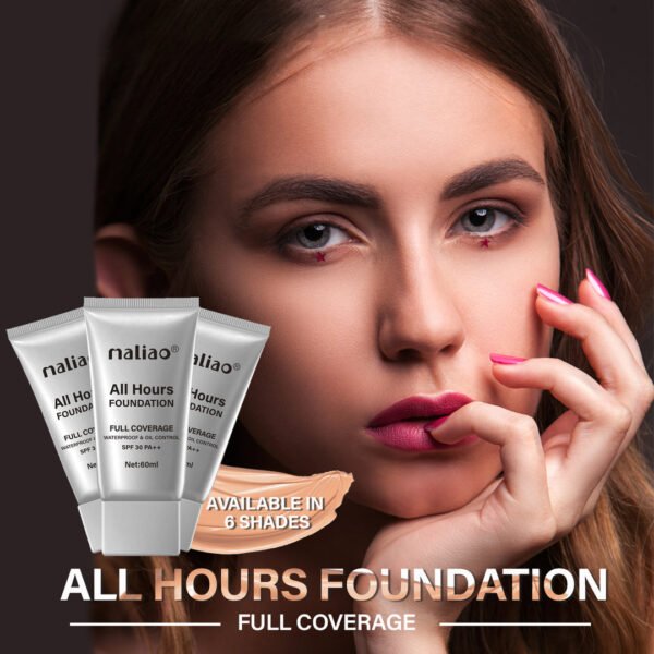 Maliao All Hours Foundation - Full Coverage, Waterproof, Oil Control, SPF 30 PA++