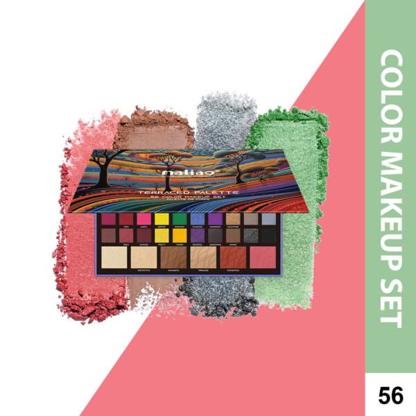 Maliao Terraced Palette - 56 Highly Pigmented Shades | Versatile Eyeshadow & Blush Palette