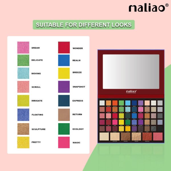 Maliao Terraced Palette - 56 Highly Pigmented Shades | Versatile Eyeshadow & Blush Palette