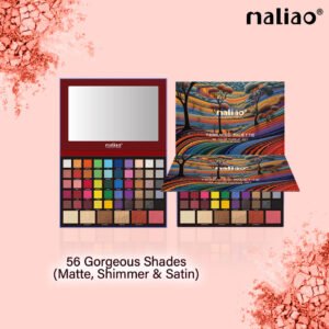 Maliao Terraced Palette - 56 Highly Pigmented Shades | Versatile Eyeshadow & Blush Palette