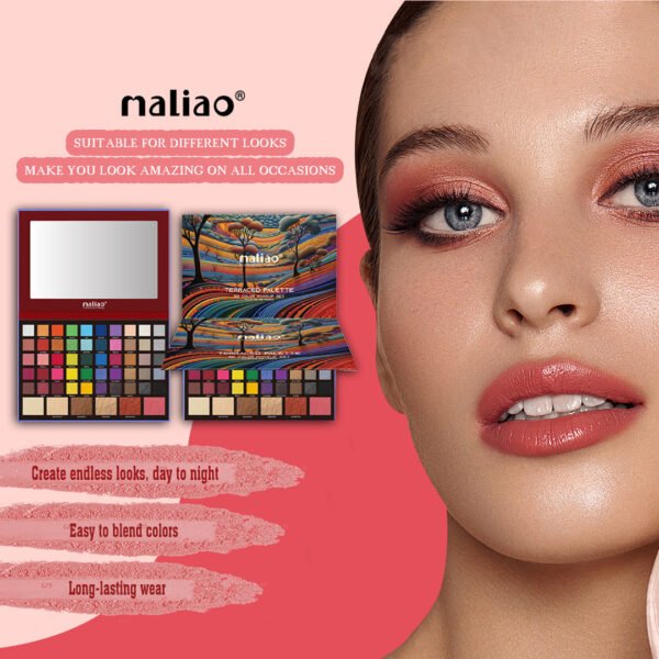 Maliao Terraced Palette - 56 Highly Pigmented Shades | Versatile Eyeshadow & Blush Palette