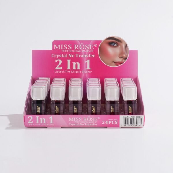 Miss Rose Crystal No Transfer 2in1 Lipstick Tint & Liquid Blusher 6pcs Set