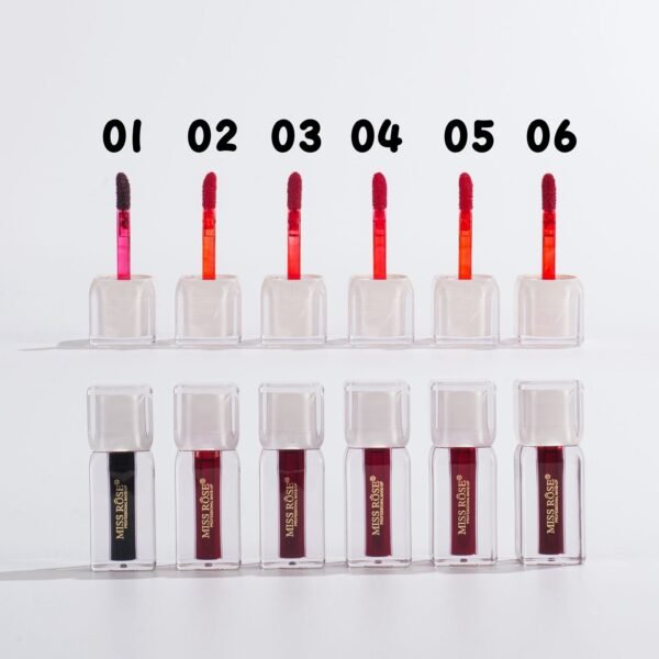 Miss Rose Crystal No Transfer 2in1 Lipstick Tint & Liquid Blusher 6pcs Set
