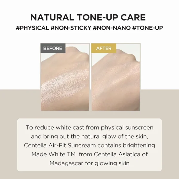 SKIN1004 Madagascar Centella Air-fit Suncream Plus SPF50 – Lightweight Tone-Up Sunblock