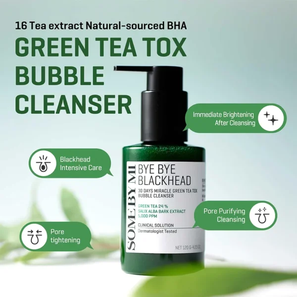 SOMEBYMI Bye Bye Blackhead 30 Days Miracle Green Tea Tox Bubble Cleanser – 120g