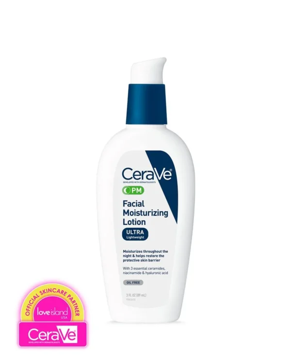 CeraVe PM Night Moisturizing Lotion – Lightweight Hydrating Night Cream for Oily & Dry Skin