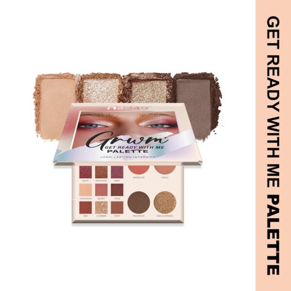 Maliao Get Ready With Me (GRWM) Palette - Long-Lasting Highlighter, Blusher, Contour & Eyeshadow