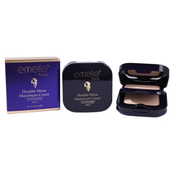 Emelie Double Wear Maximum Cover Pressed Powder – Matte Longwear Finish