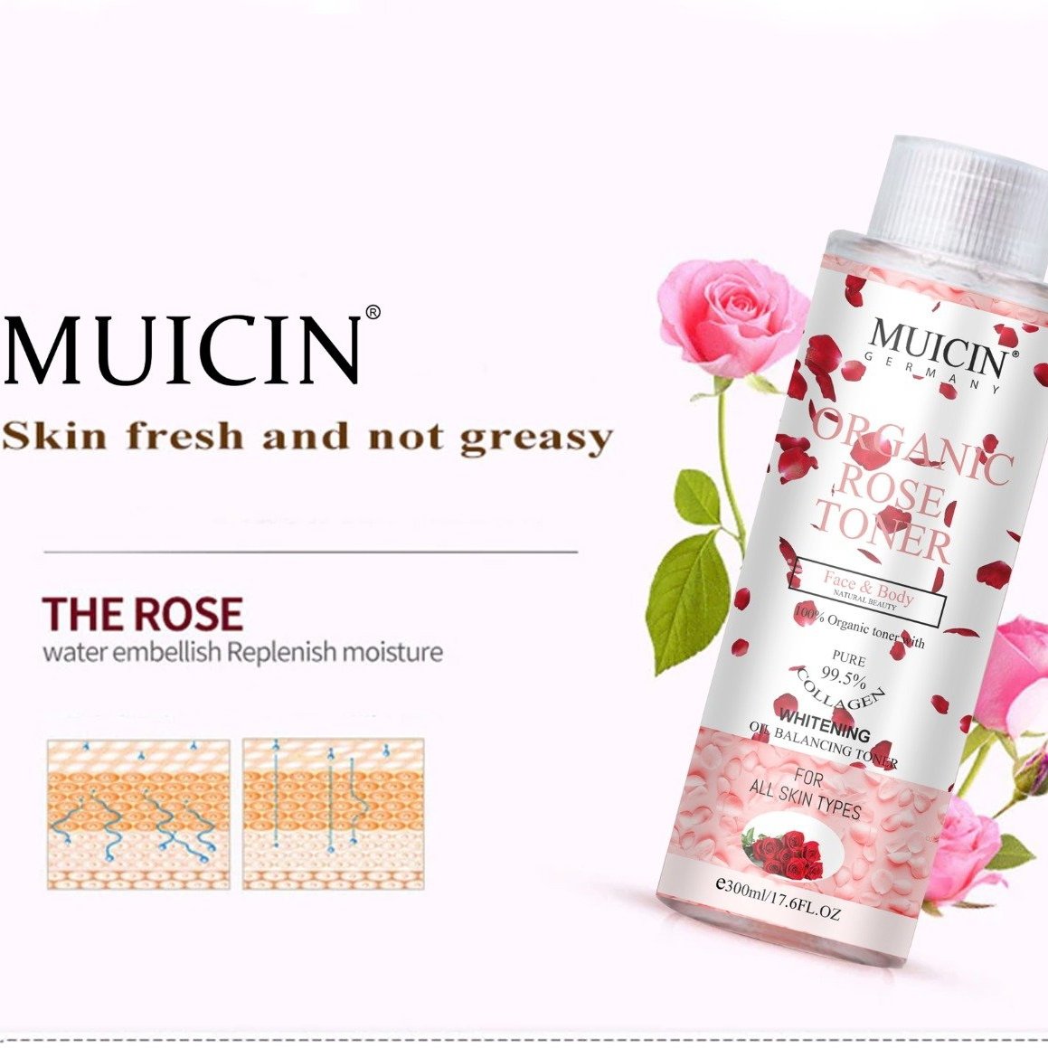 Organic Rose Toner for soothing skin in Pakistan