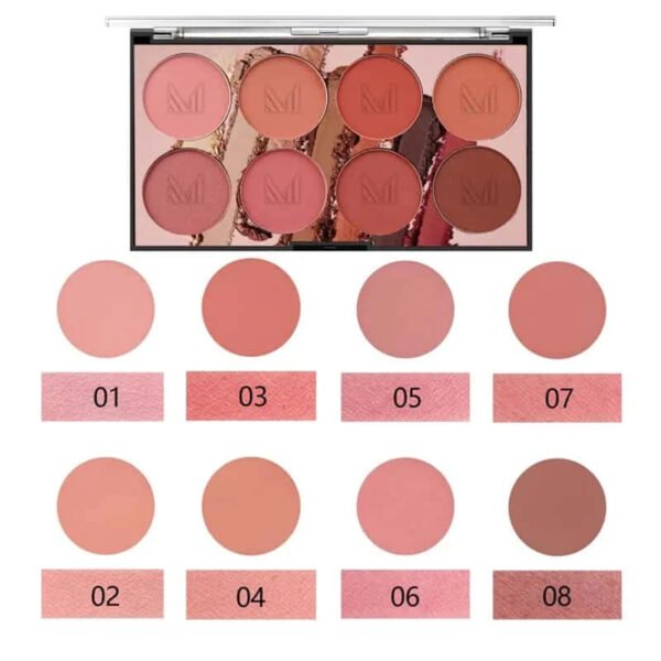 MUICIN 8 Colors Professional Blusher Palette: Blendable Perfection for Every Skin Tone